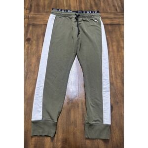 Victorias Secret PINK Joggers Olive Green White Stripe Sweatpants Womens Medium